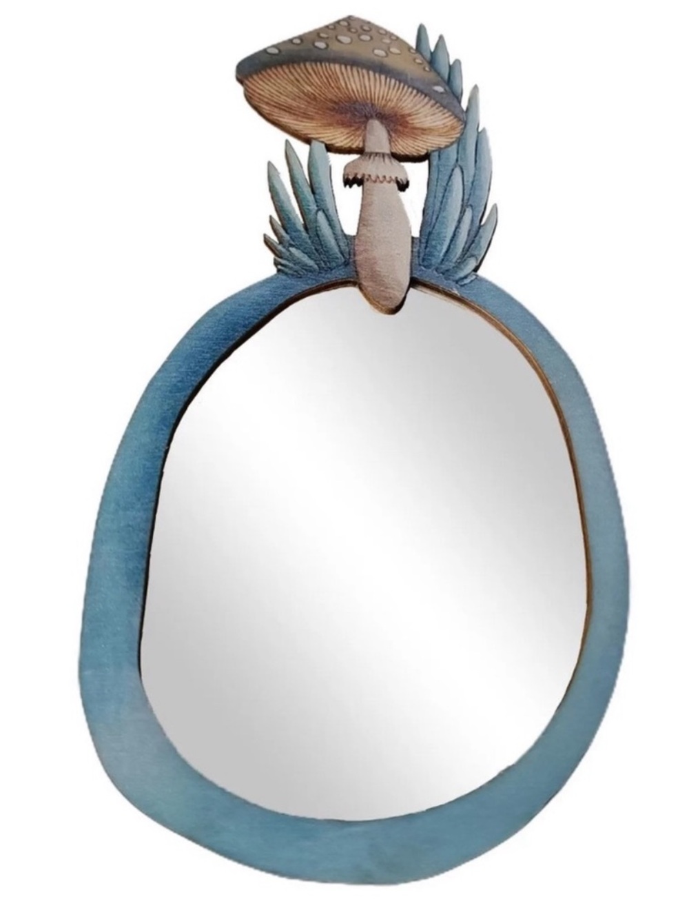Mushroom Design Mirror - Blue 🍄